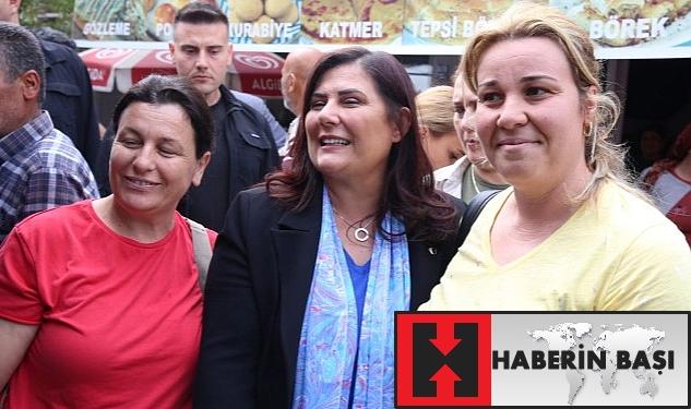 Aydın Büyükşehir Belediye Başkanı Özlem Çerçioğlu, Germencik Pazarı’nda vatandaşlarla bir araya geldi